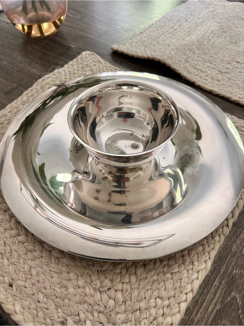 Vintage Oneida Silversmiths Silverplate Chip & Dip Serving Platter